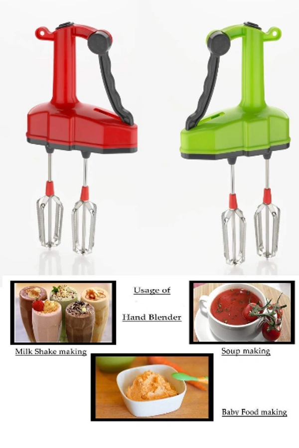 Power-free Double Hand Blender and Beater with High Speed Operation (Multicolour) 